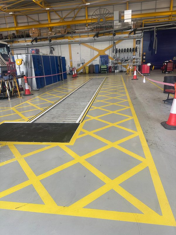 Industrial depot floor markings